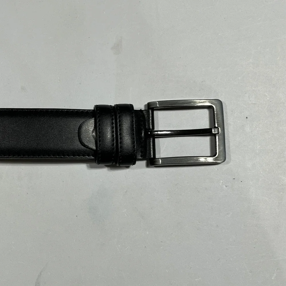 Shelton‎ & Green London Mens Black Leather Dress Belt Gunmetal Buckle Large